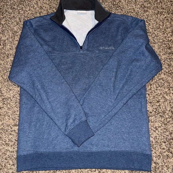 Columbia Men's Blue Quarter-Zip Sweater - Picture 1 of 3